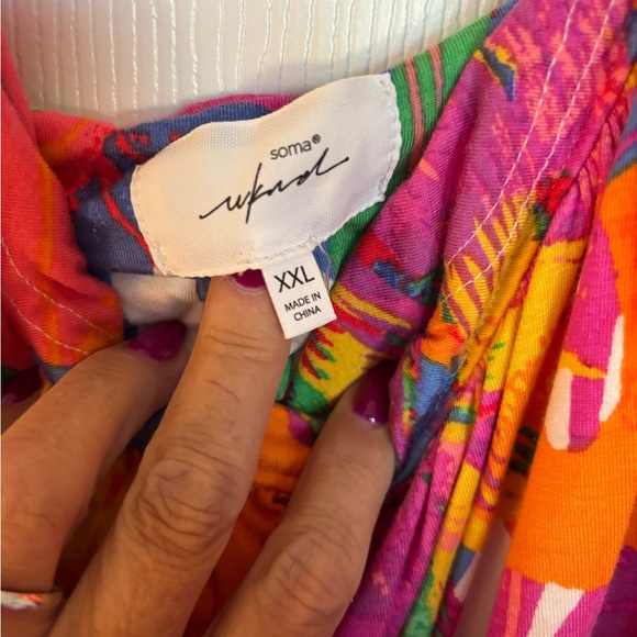 Soma shelf bra Colorful Tropical Print Dress - Picture 2 of 2